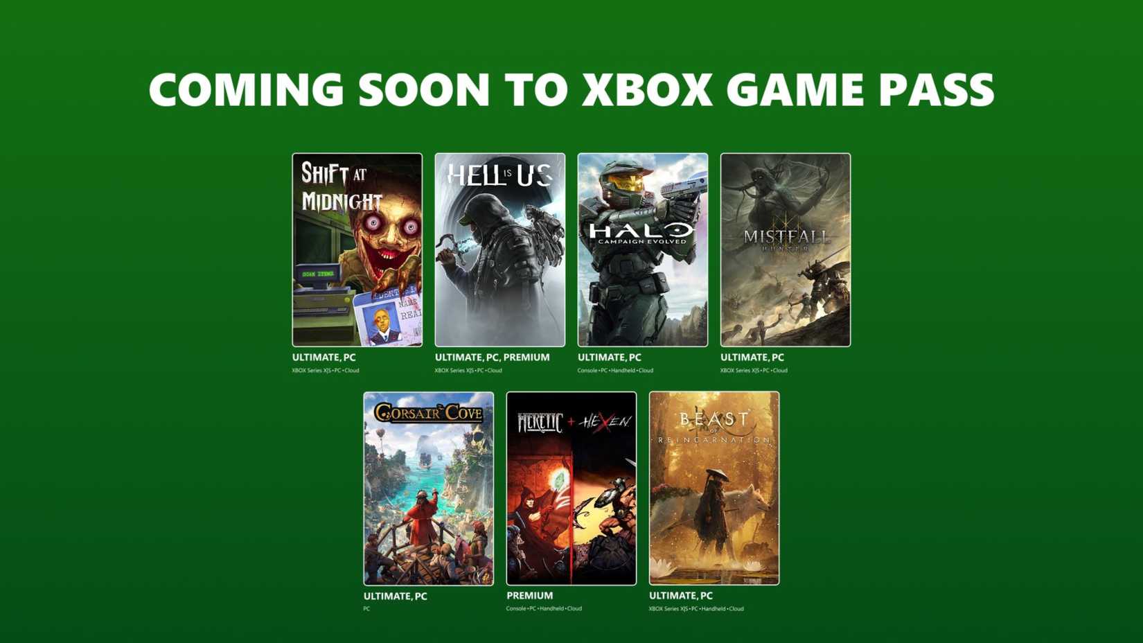 the next seven games coming to xbox game pass.
