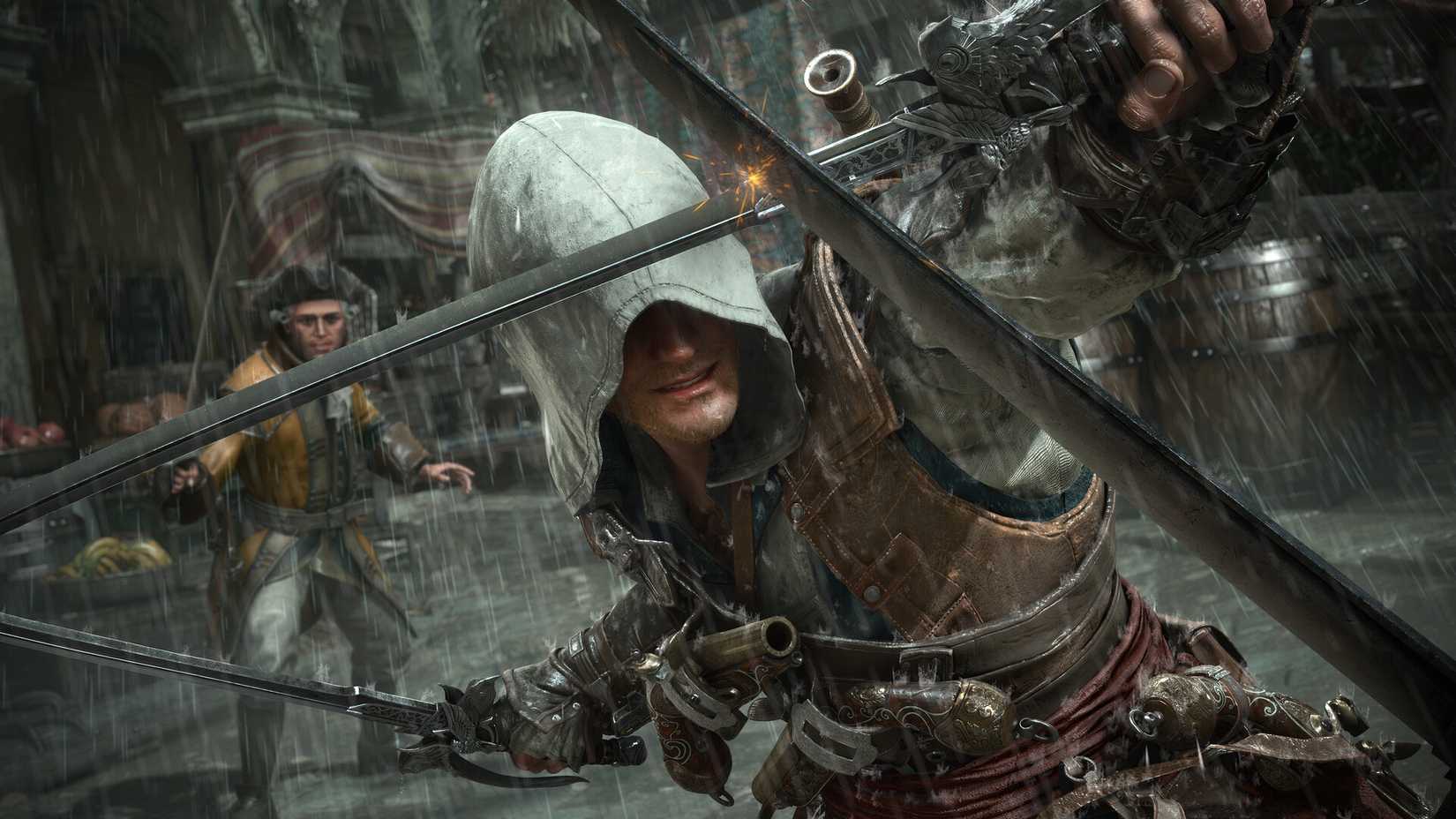 ئێدوارد کێنوای لە هێرشێکدا لە فیلمی Assassin's Creed Black Flag Resynced.
