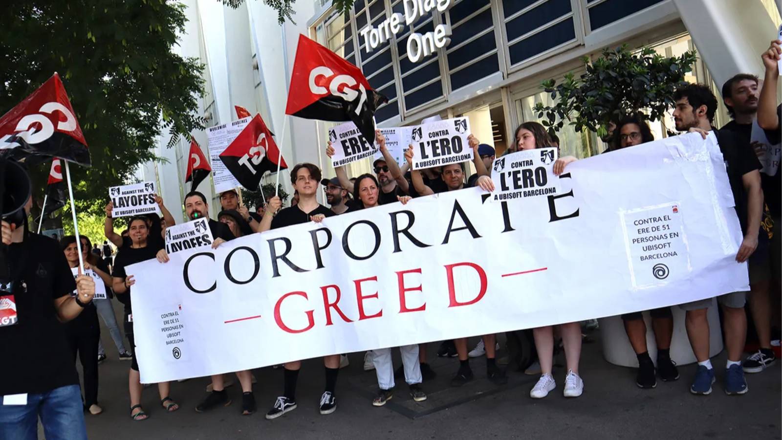 Ubisoft Barcelona staff on strike following layoffs at the studio.