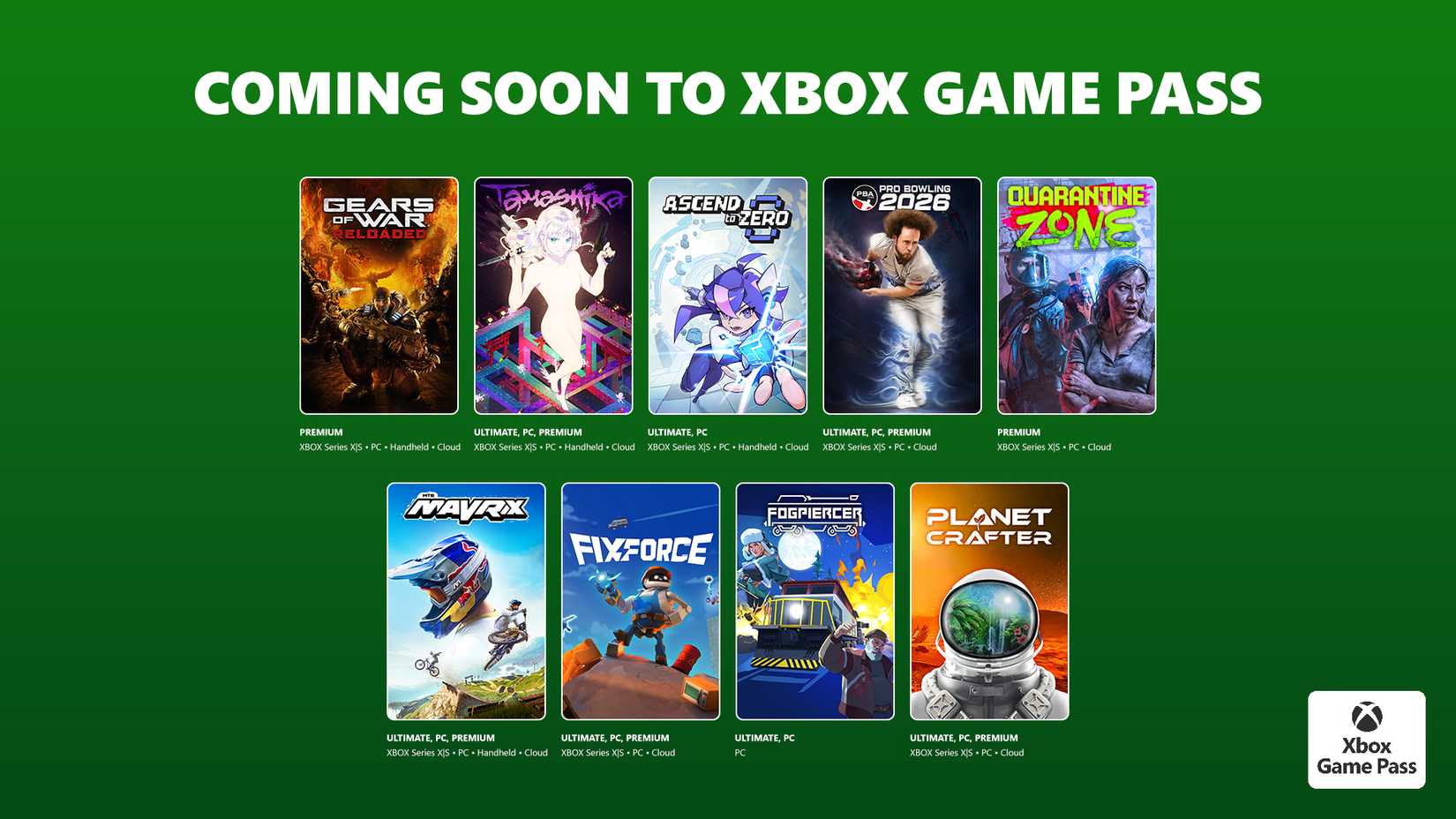 next nine games coming to game pass.