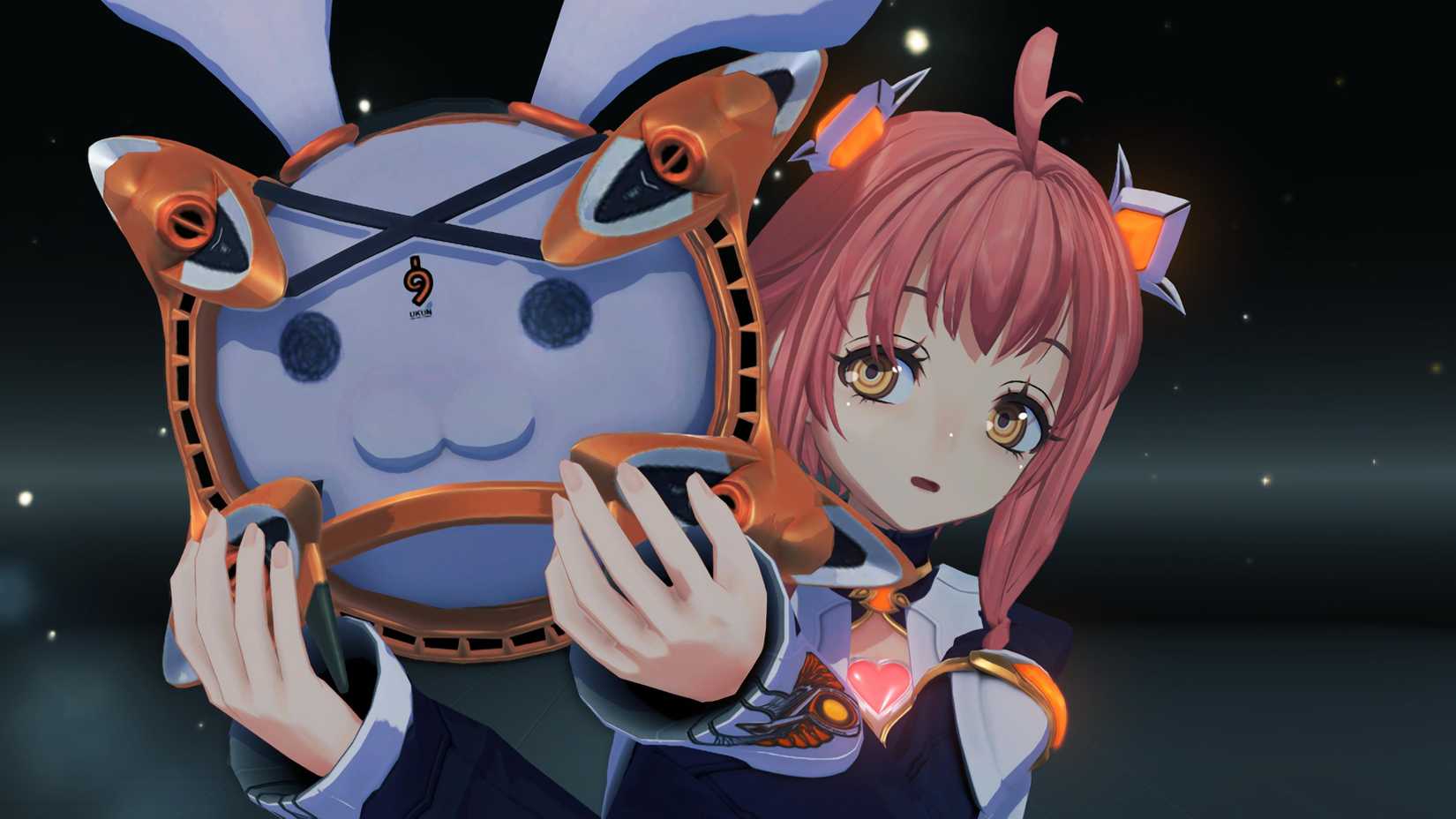 Momo in Xenoblade Chronicles 2: Nintendo Switch 2 Edition holds a bunny creature. 