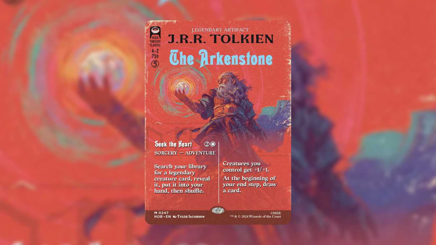 وێنەیەک لە کارتی بەرگی کتێبی The Arkenstone لە MTG The Hobbit.
