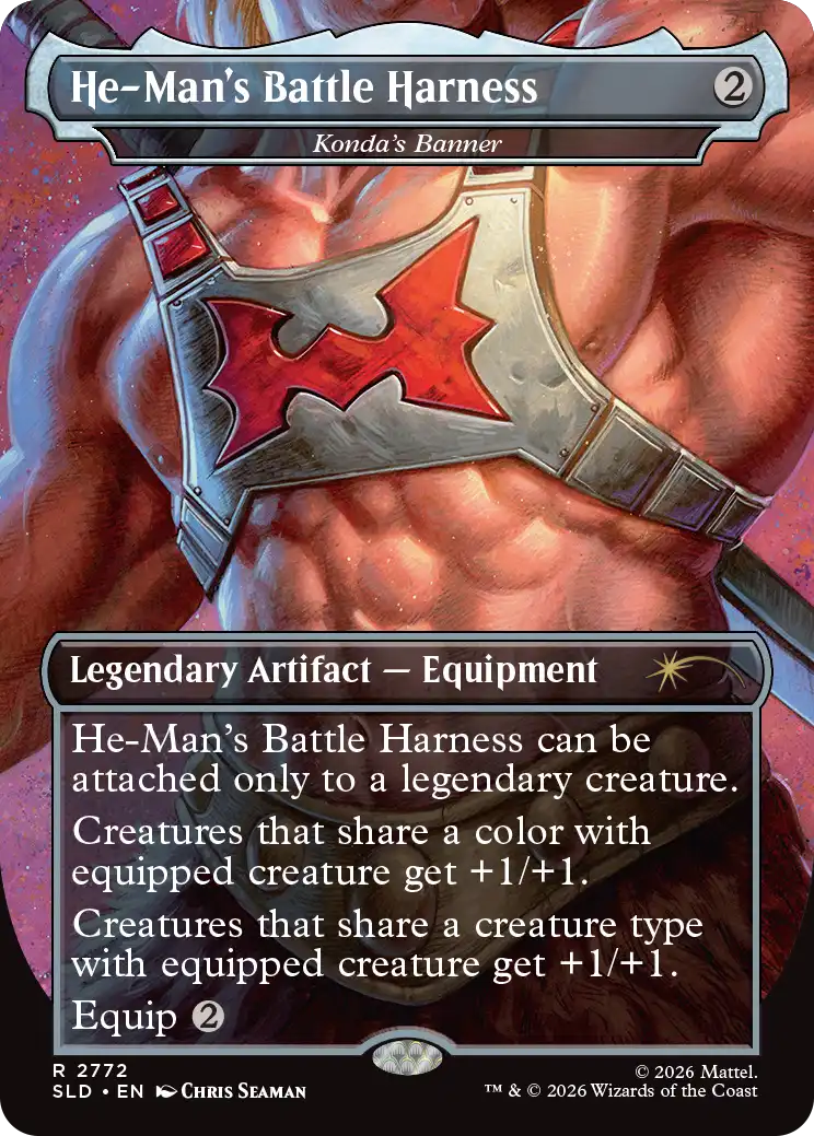 An image of He-Man's Battle Harness MTG Card.