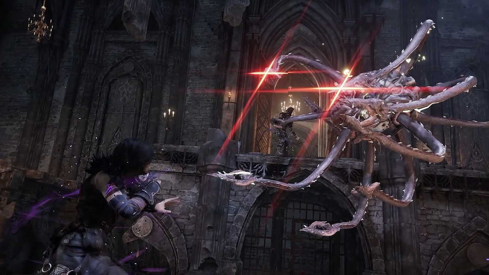An image of Kaatri fighting a Beholder in D&D game Warlock.