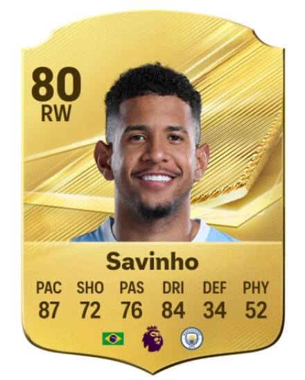 An image of Savinho's FUT card from FC 27.