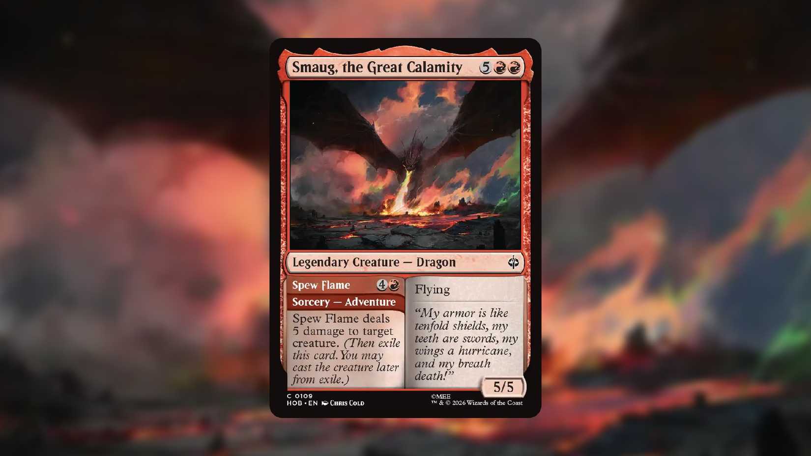 An image of the Smaug, the Impenetrable MTG card from The Hobbit.