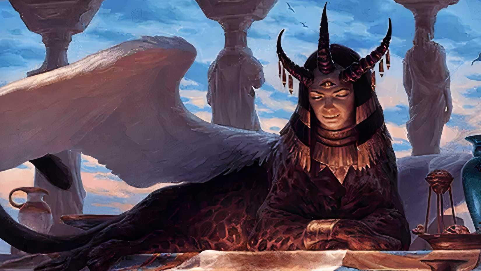 Artwork from the Yennett, Cryptic Sovereign MTG Card.