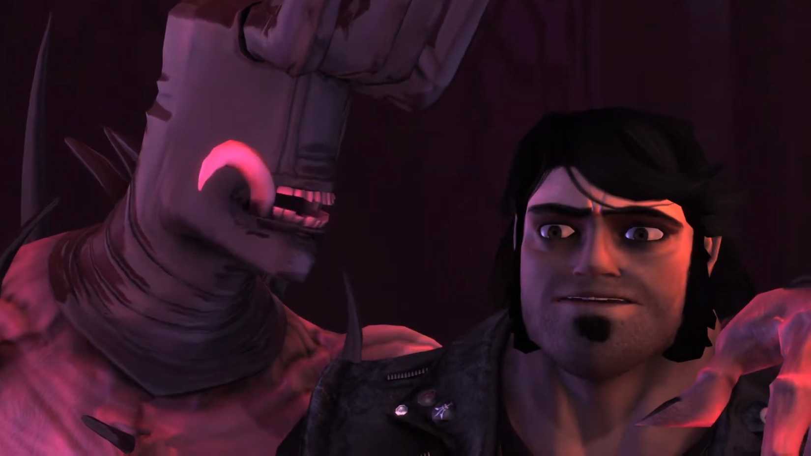 Emperor Doviculus and Eddie talking in Brutal Legend
