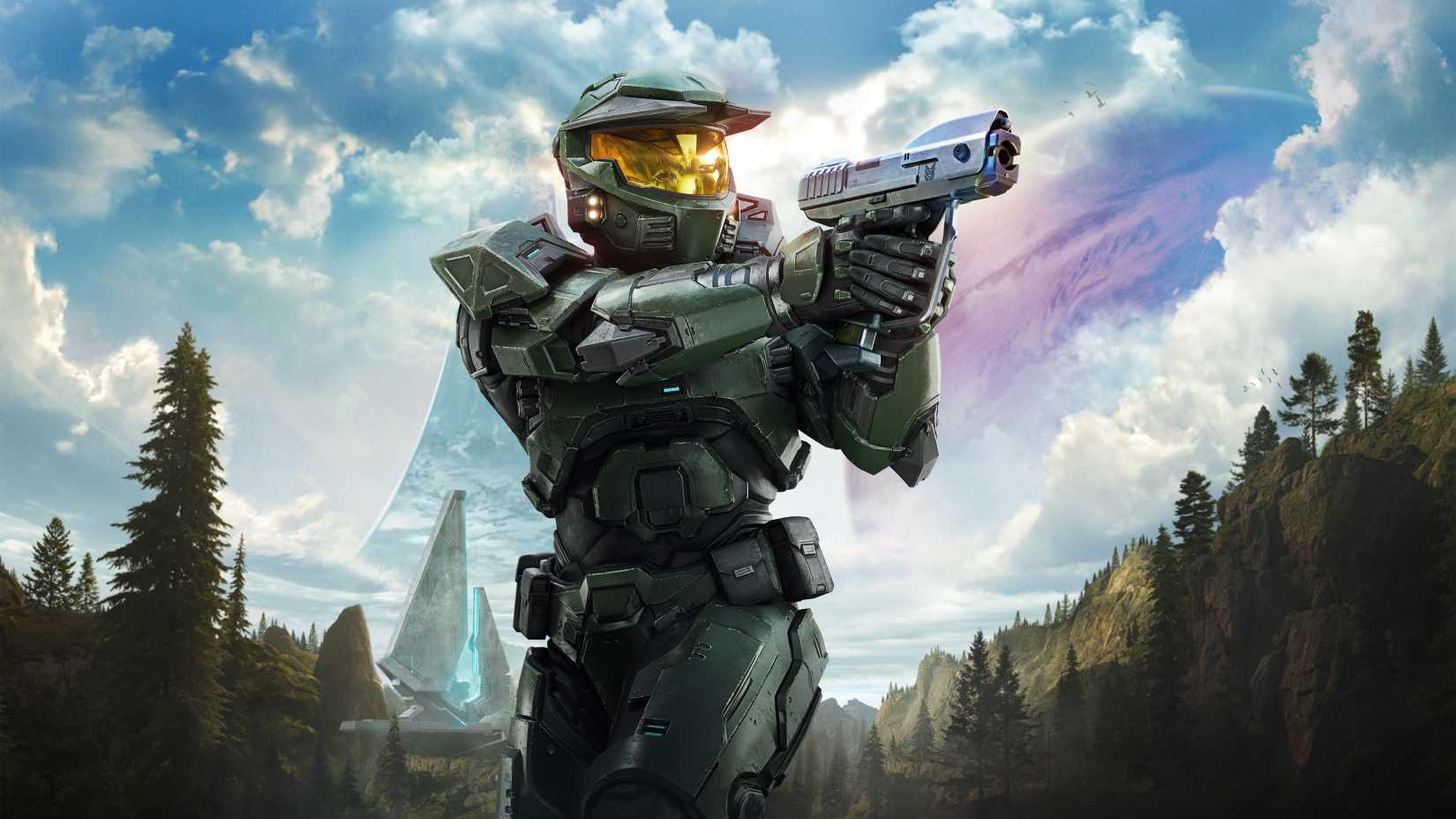 master chief holding a pistol in halo campaign evolved.
