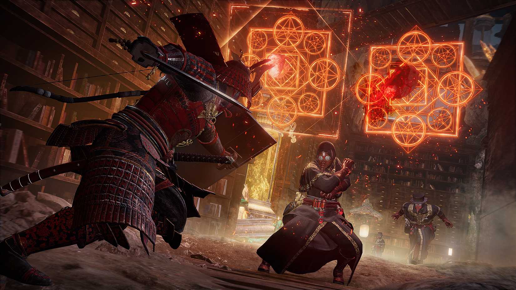 Hoko و Shield کە لە DLC ی Hell Rising ی Nioh 3 بەکاردەهێنرێت.