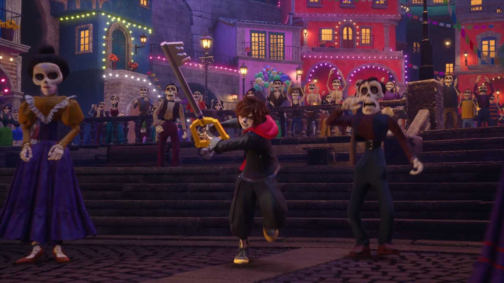Sora with his Coco costume in Kingdom Hearts 4.