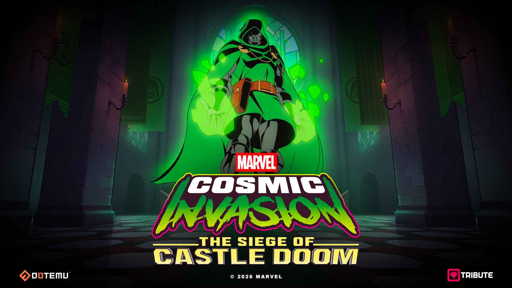هونەری سەرەکی بۆ فراوانکردنی فیلمی The Siege of Doctor Doom لە مارڤێڵ کۆسمیک ئینڤەیشن.