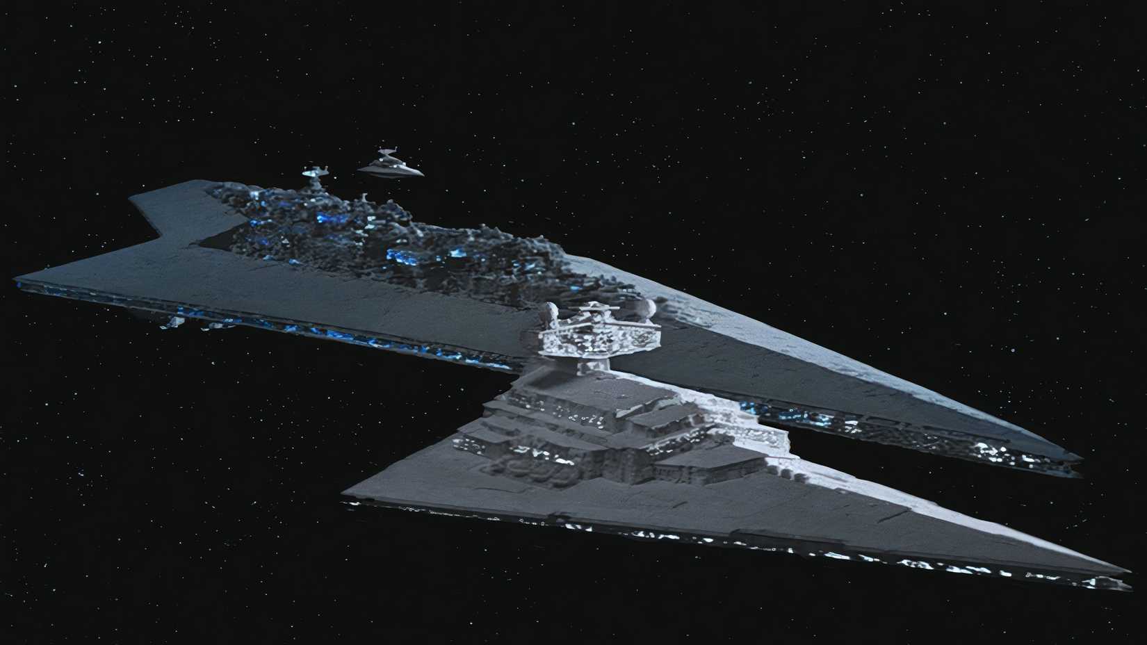 super star destroyer from the original star wars movies.