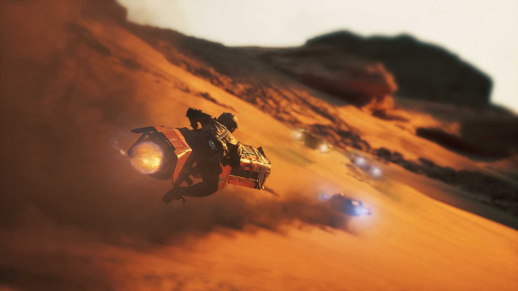 racing a speeder in star wars galactic racer.