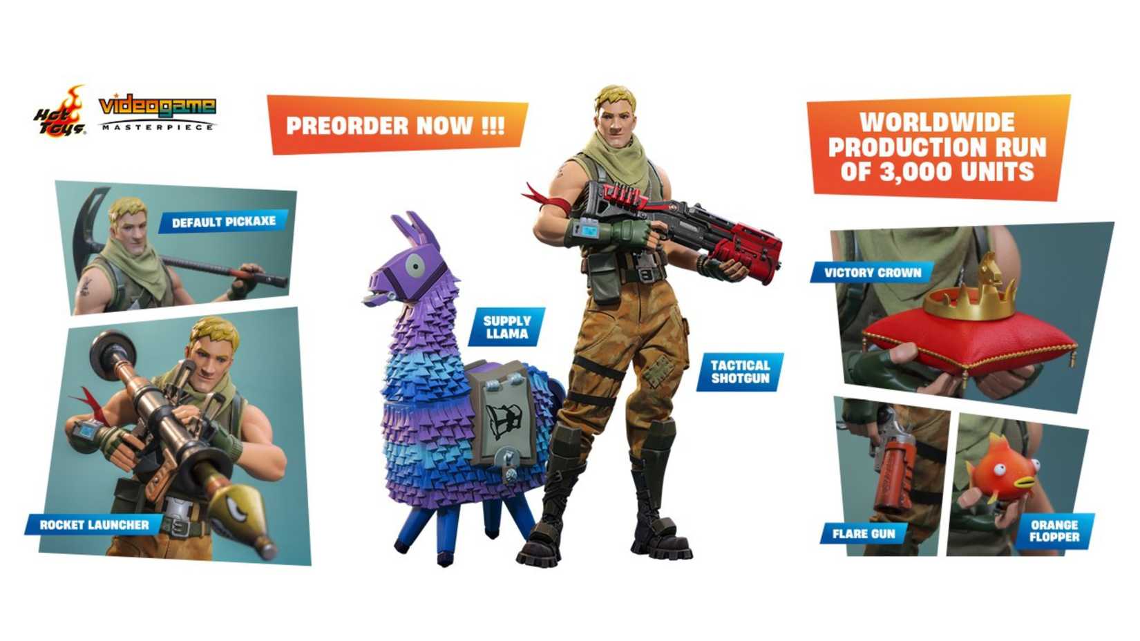 hot toys jonesy the first action figure with supply llama and other accessories.