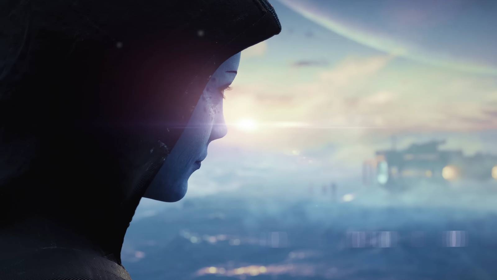liara looking off into the distance in teaser for the next mass effect.