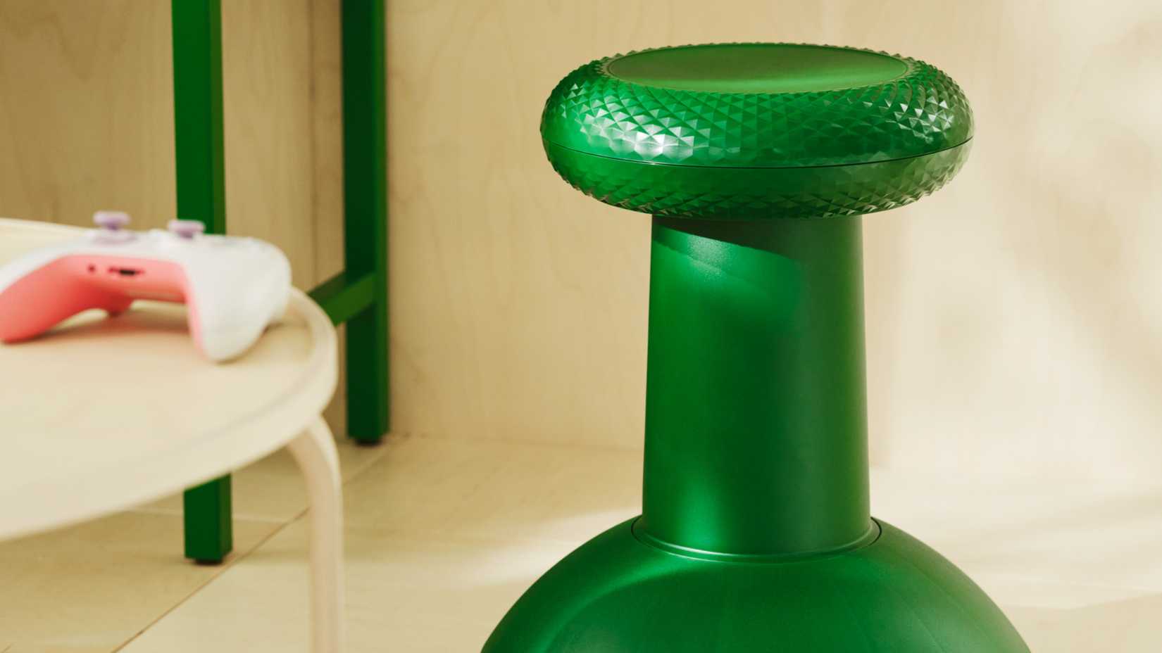 green xbox ikea thumbstick stool.