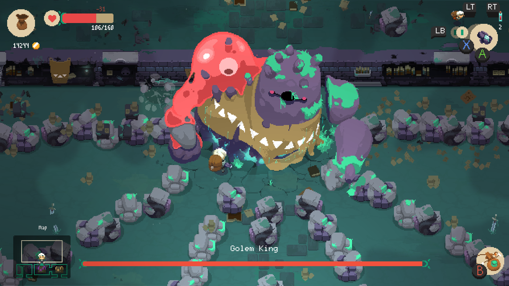 Moonlighter Boss Fight Gameplay Screenshot