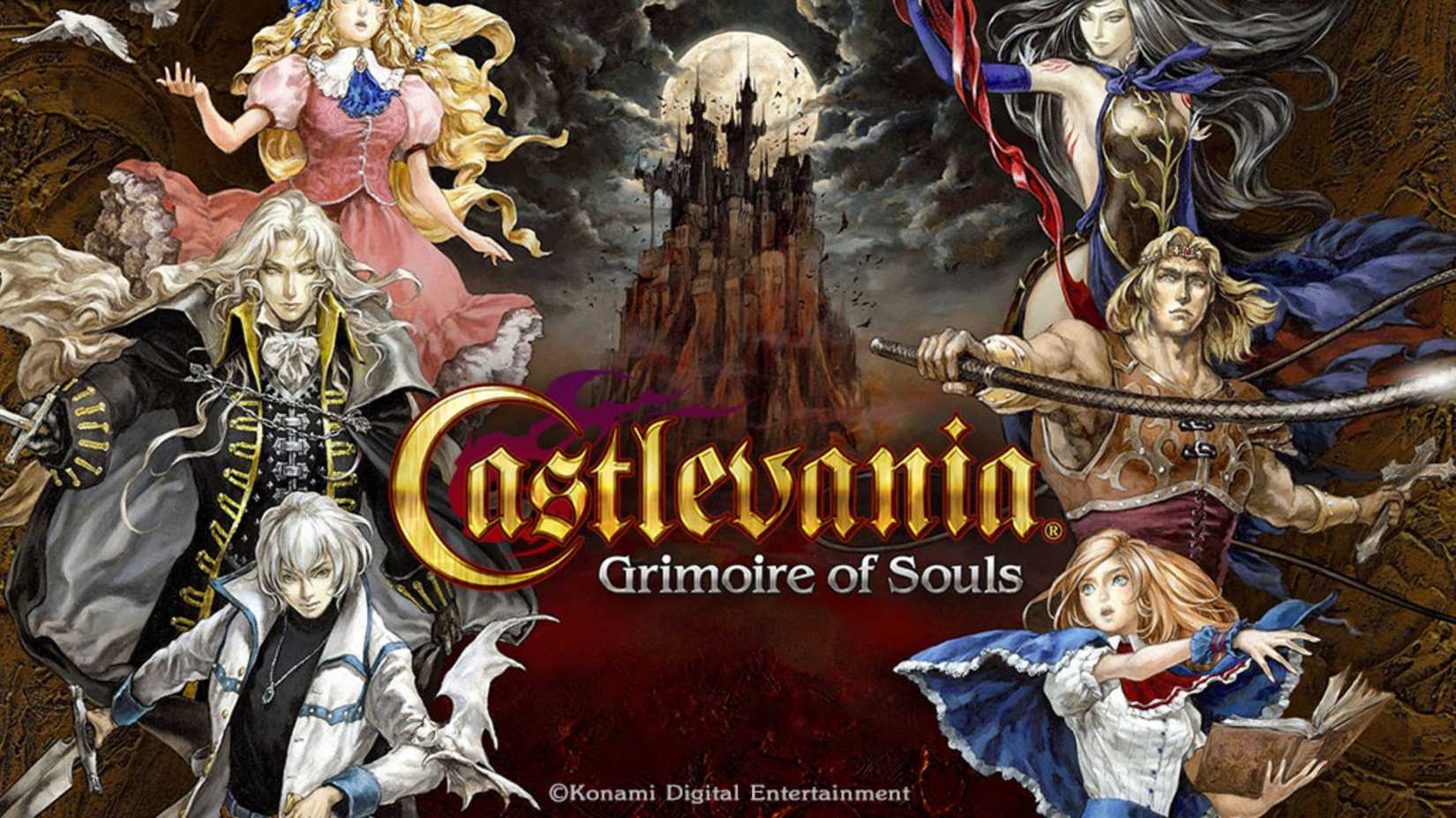 کارەکتەرەکانی castlevania grimoire of souls لەسەر هونەری سەرەکی یارییەکە.
