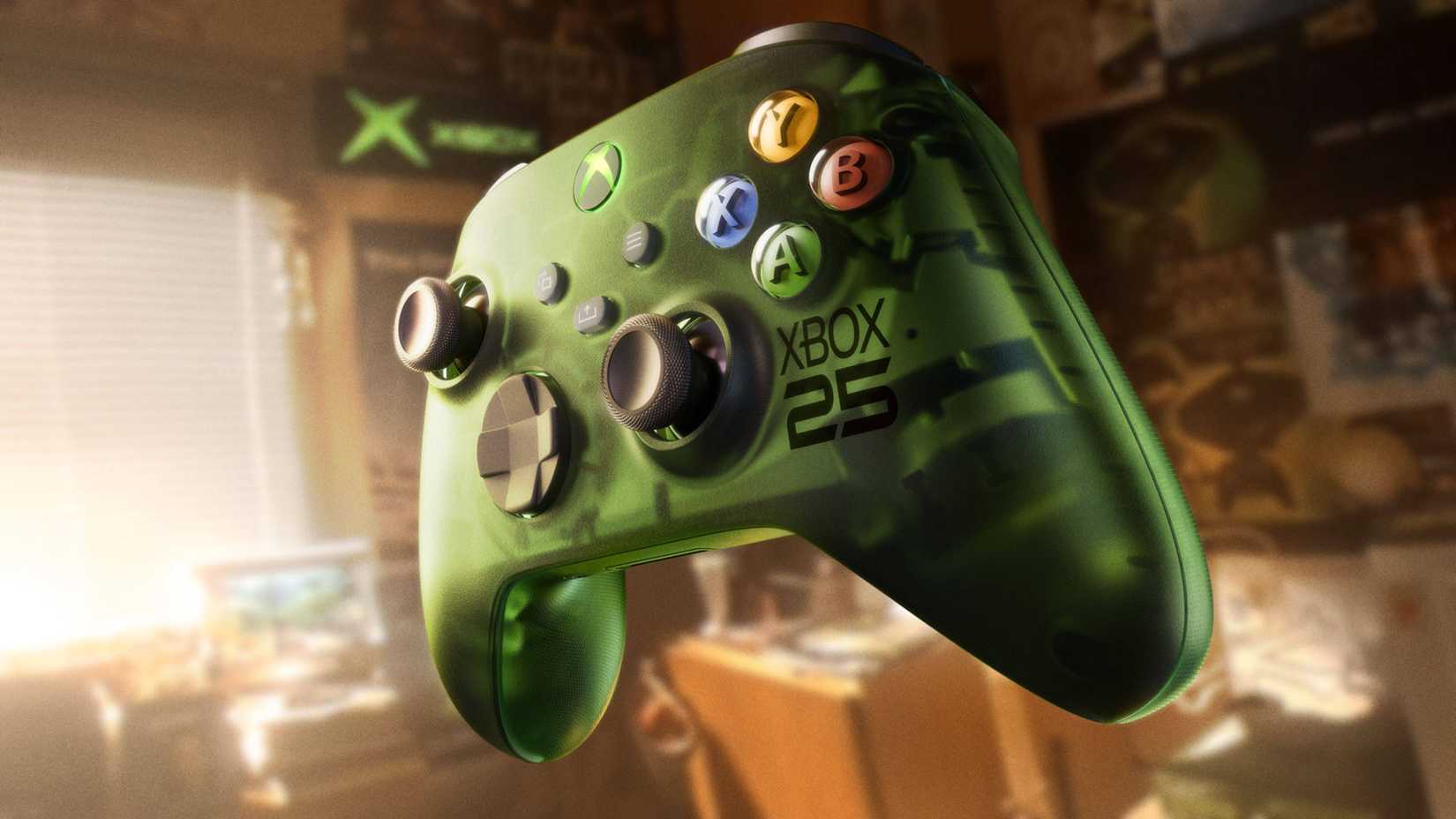 xbox x25 translucent green series x controller.