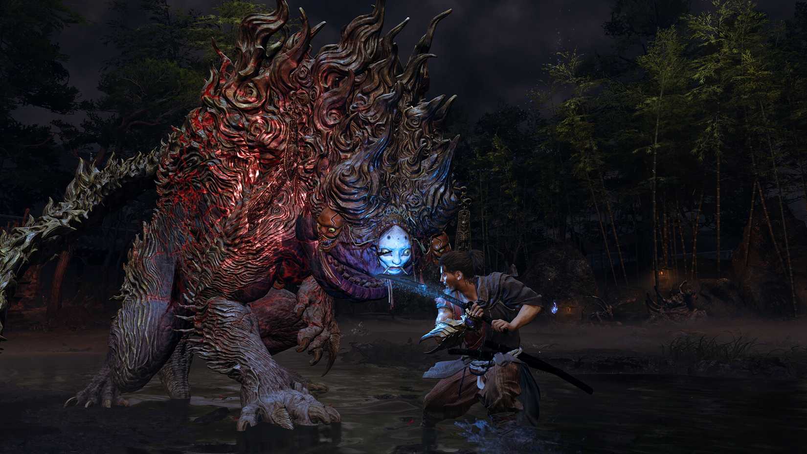 Musashi fighting the Greater Nue in Onimusha.