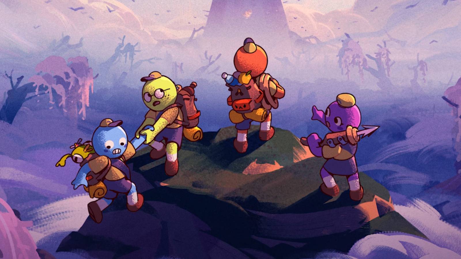 Peak characters on a rock.