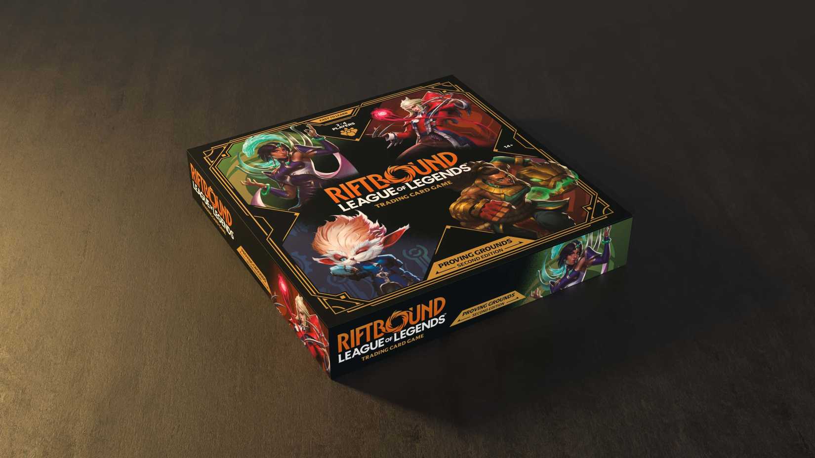 A picture of Riftbound's new Proving Grounds product on a table.