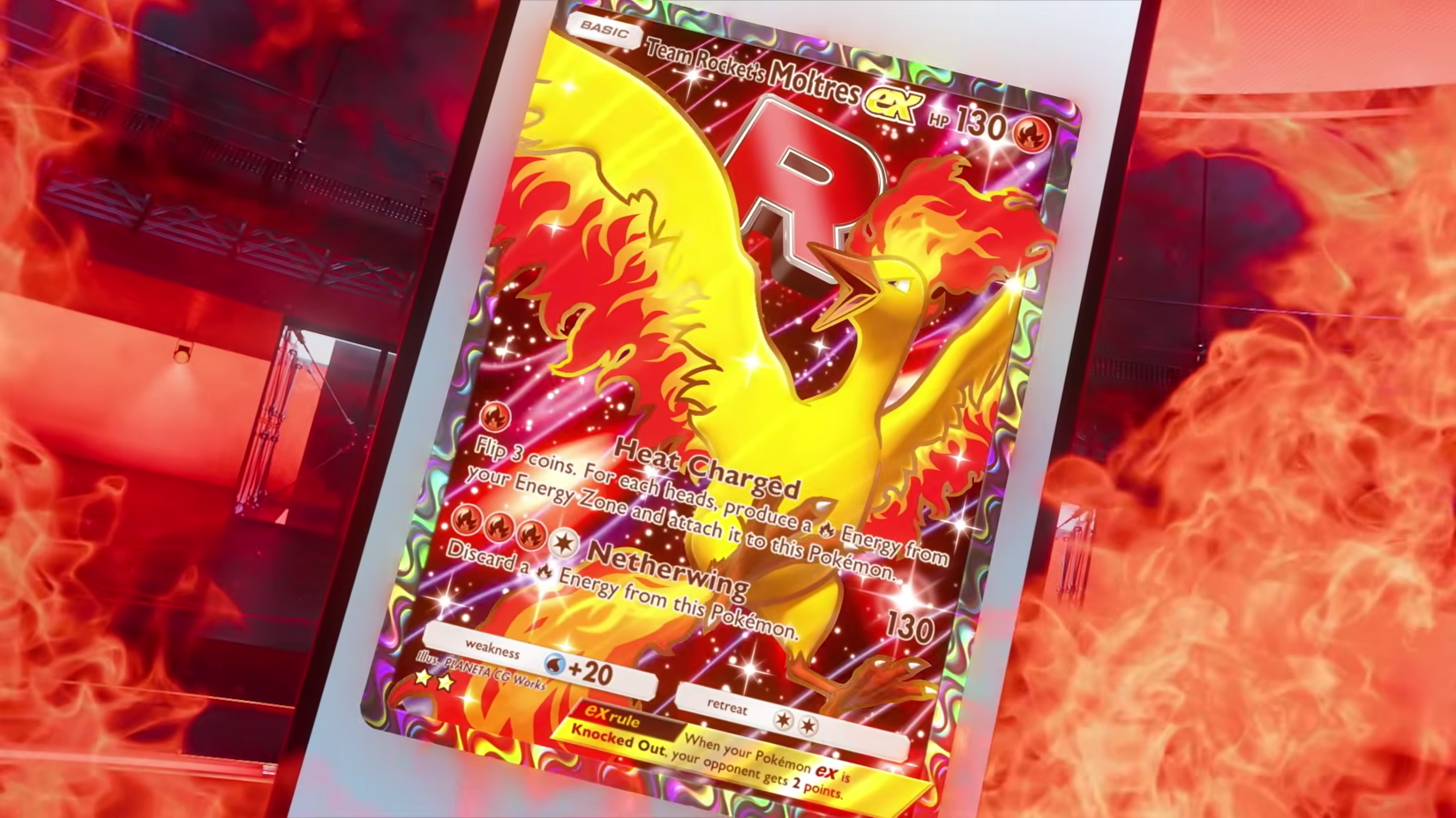 team rocket's moltres ex لە گیرفانی پۆبجی tcg.