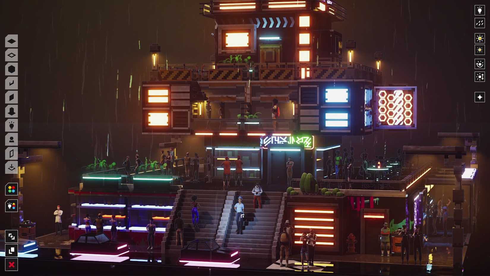 The player creates his own cyberpunk world in Midnight Moments.