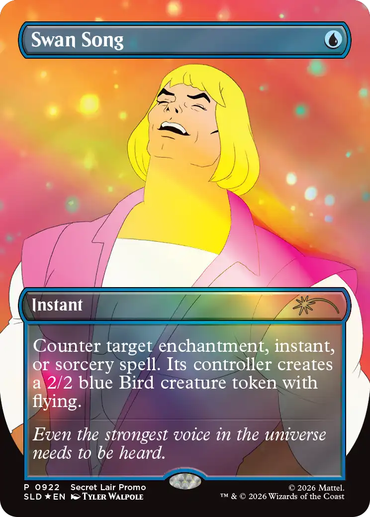Swan Song He-man Promo MTG card.
