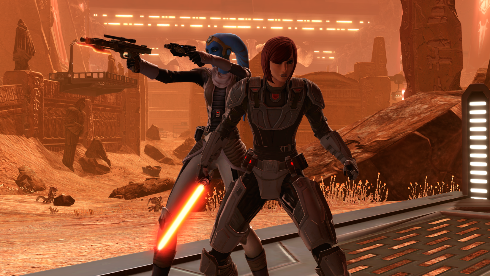 SWTOR sith and bounty hunter side by side