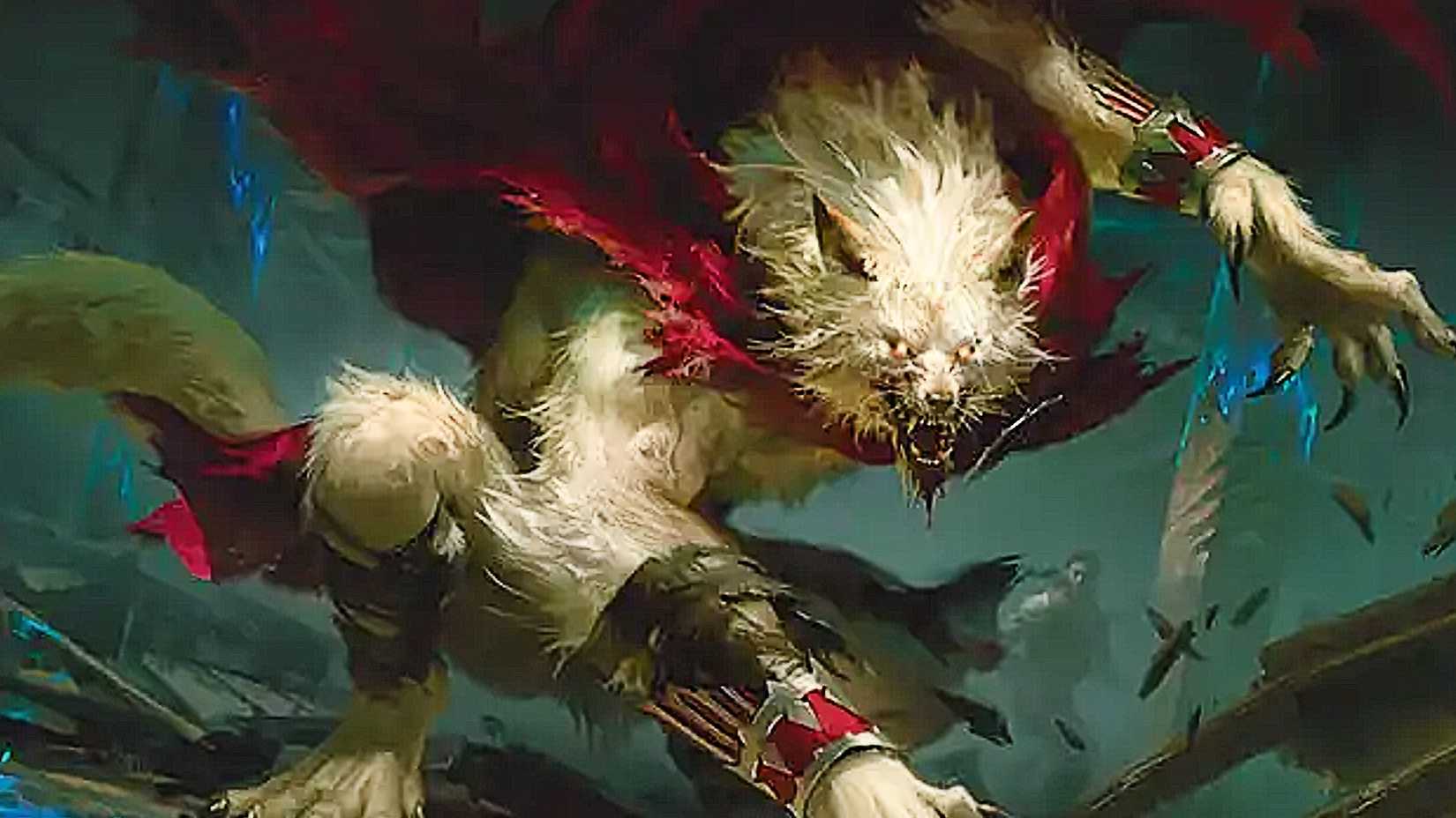 A close up image of the artwork from Edgar, Moonlit Sovereign from MTG Reality Fracture.