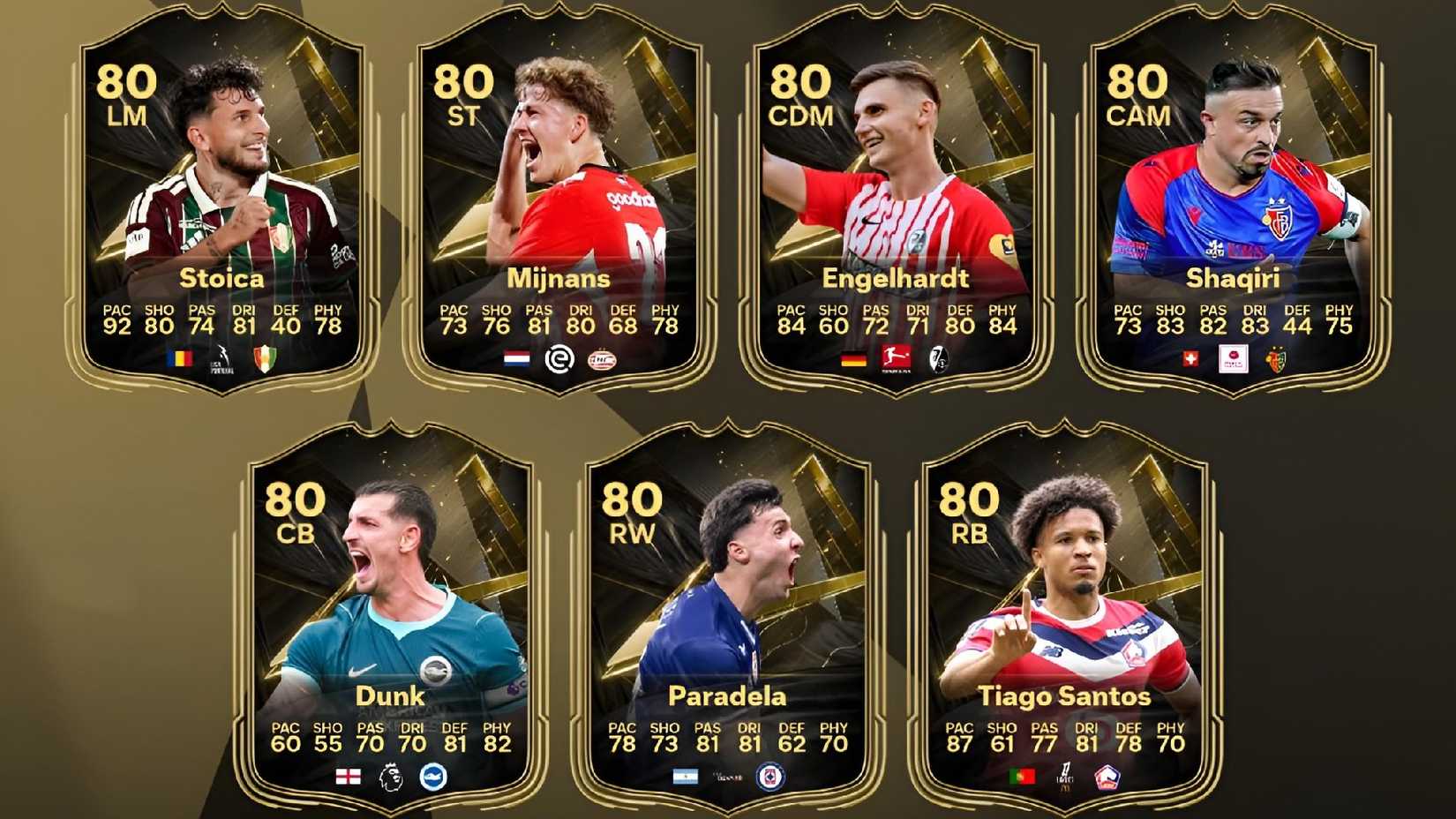 An image of five players from the FC 27 TOTW Week One.
