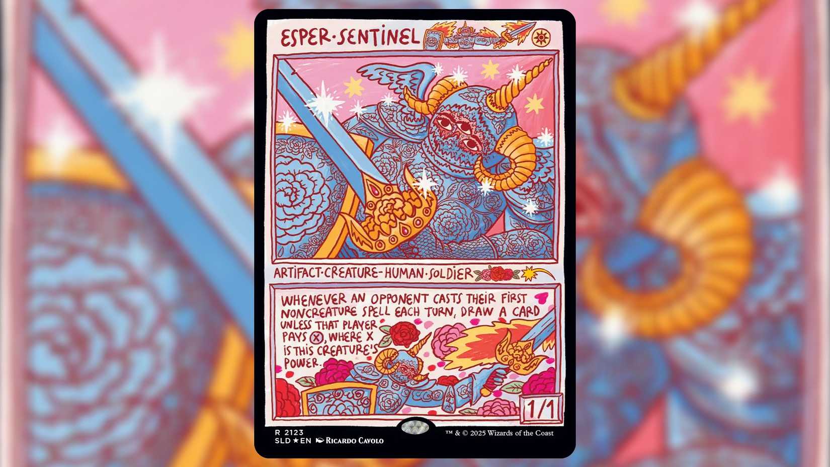 An image of the Esper Sentinel card from the MTG Odds and Ends deck.