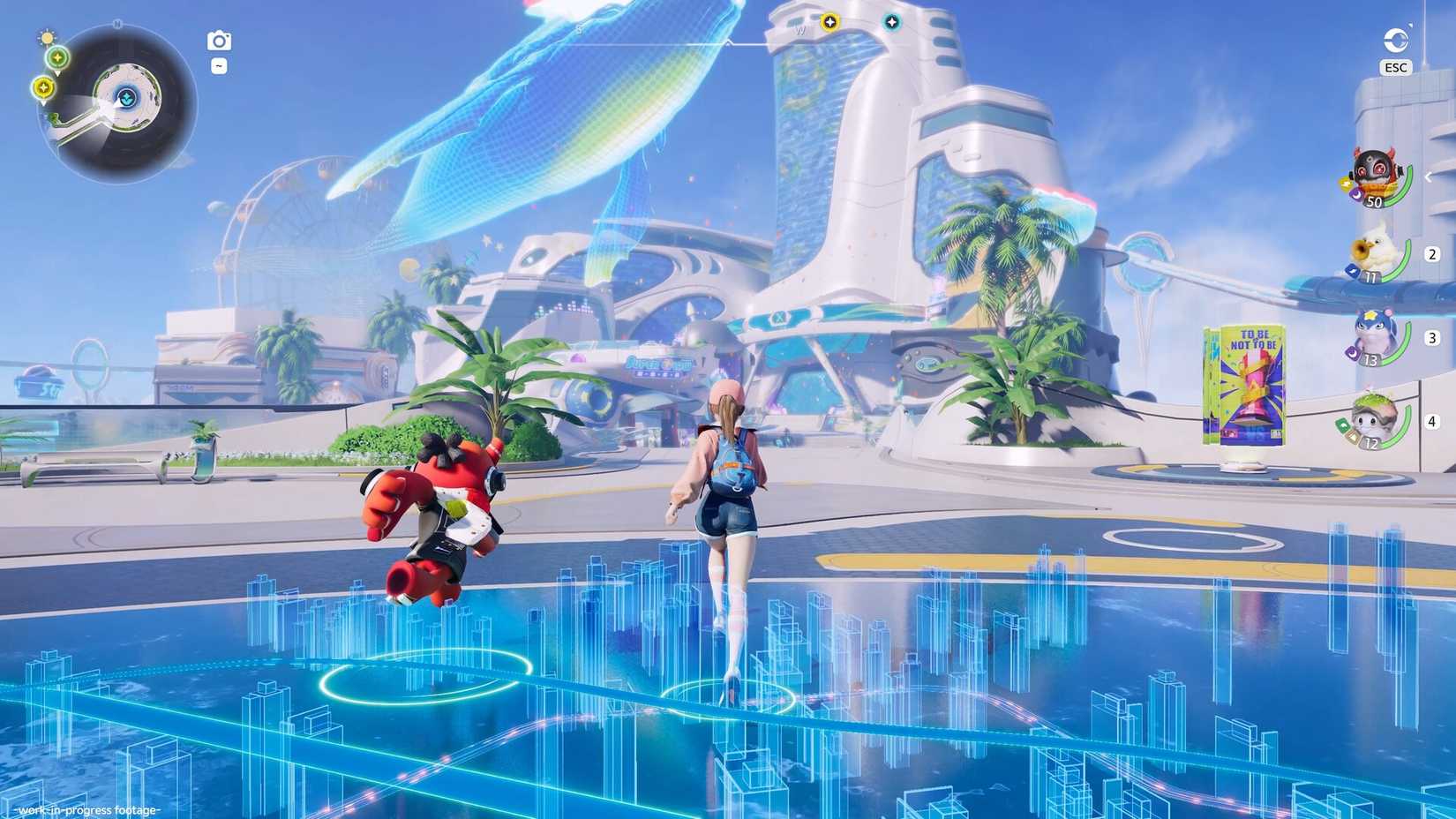 Aniimo character chasing in the world.