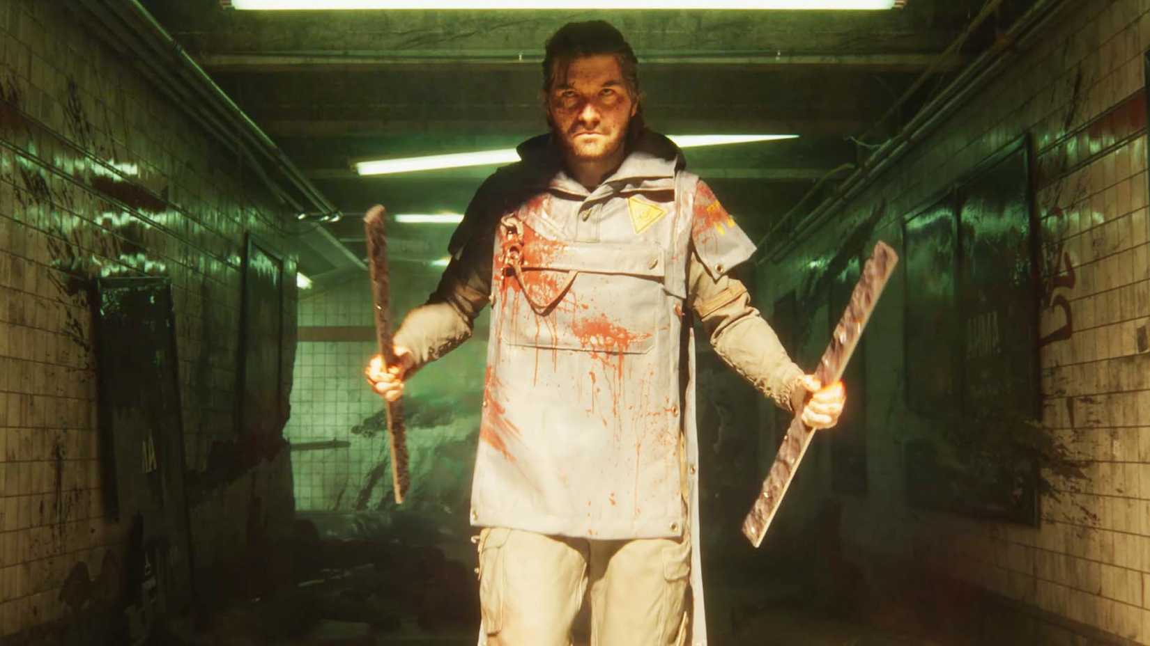 Control Resonant Protagonist holding two weapons.