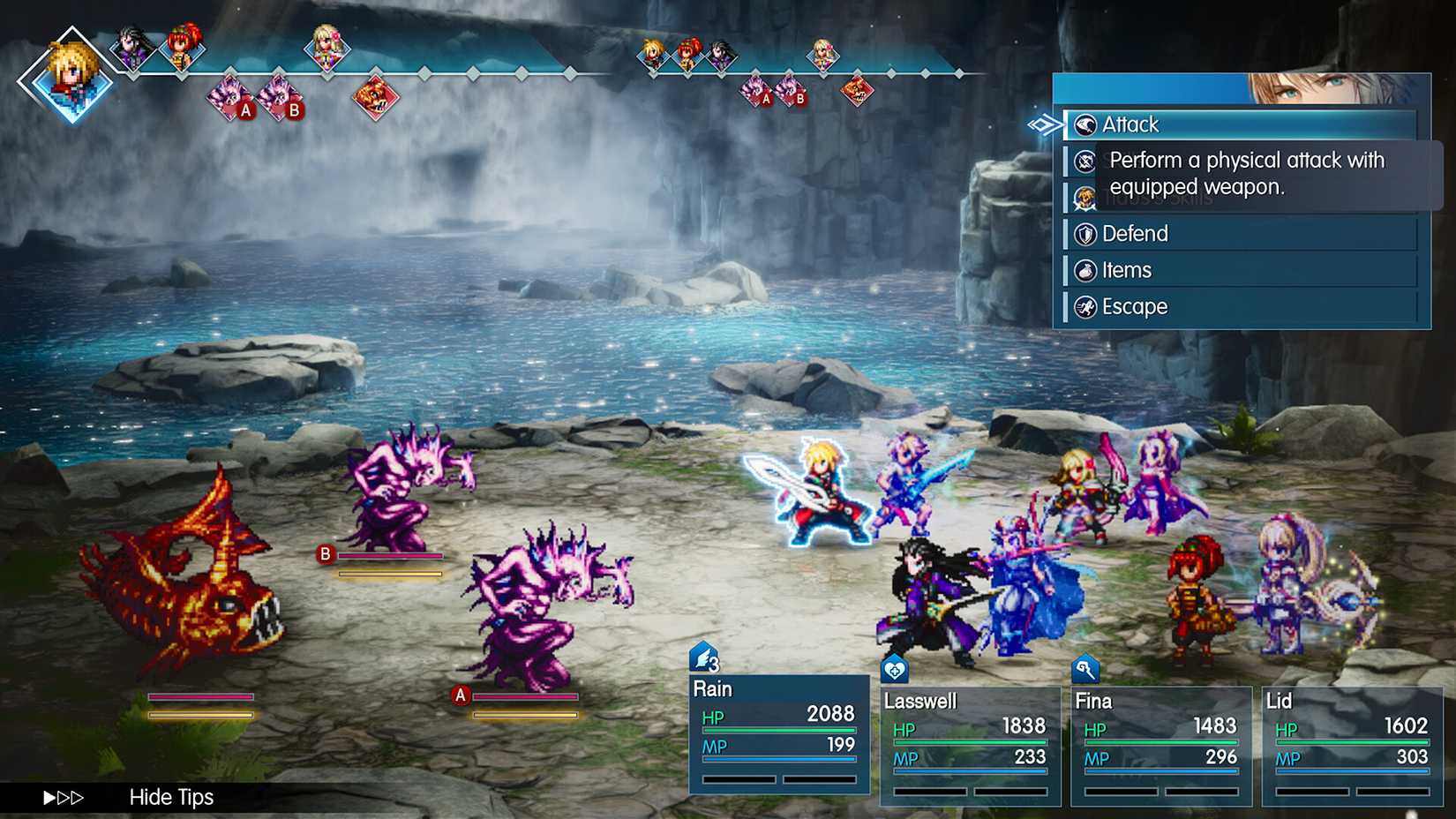 A combat encounter in Final Fantasy Resonance.