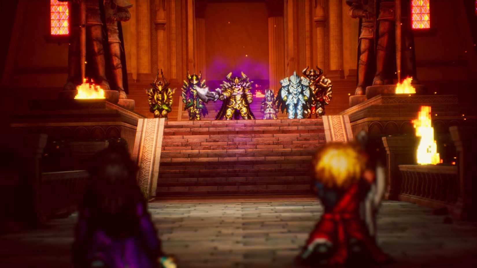 Rain facing some enemies in Final Fantasy Resonance.