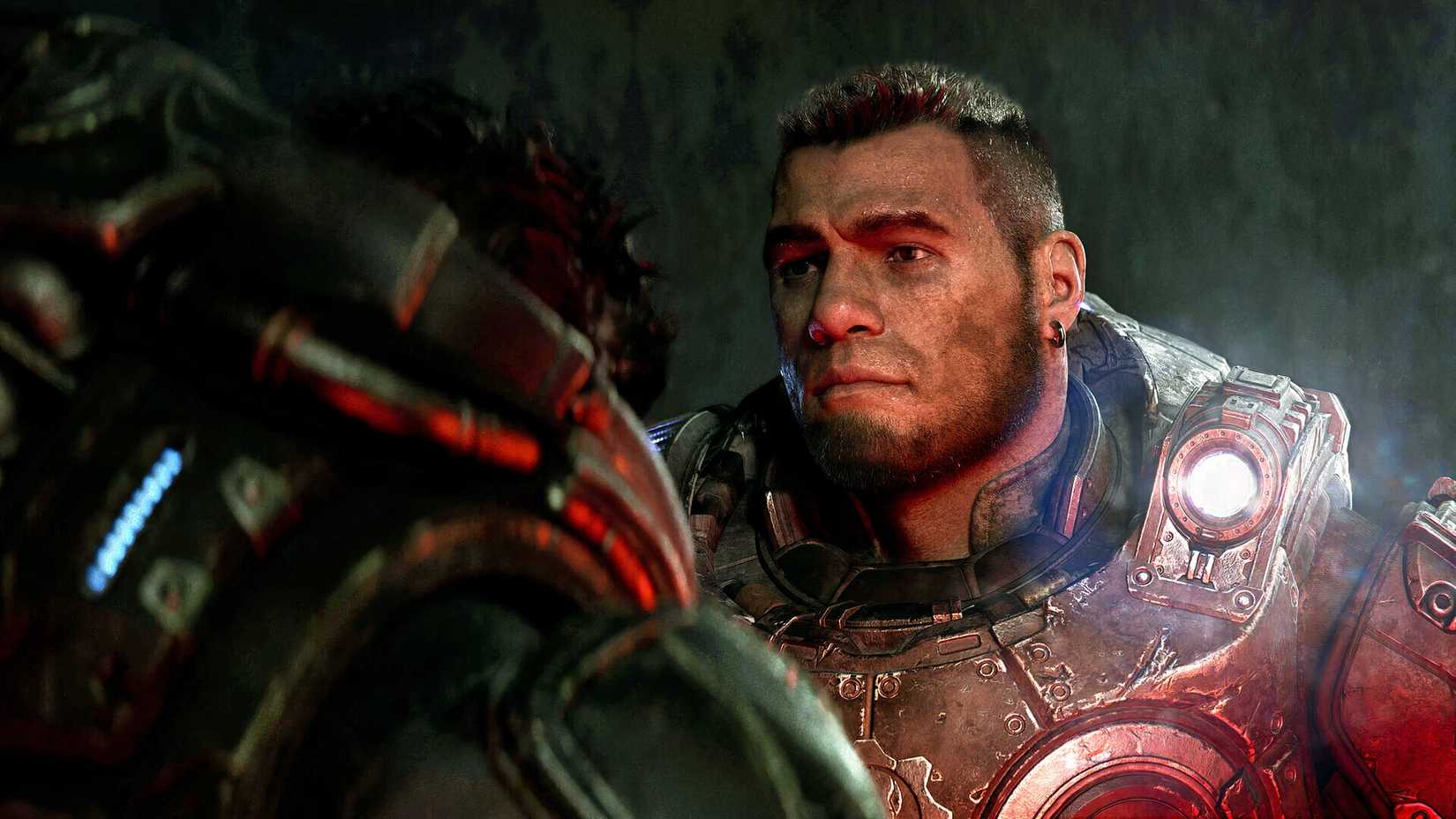 A shot of Dom from the Gears of War: E-Day launch ad.