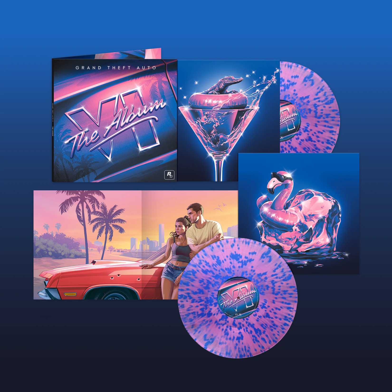 A close-up of the Grand Theft Auto 6: The Album vinyl release.