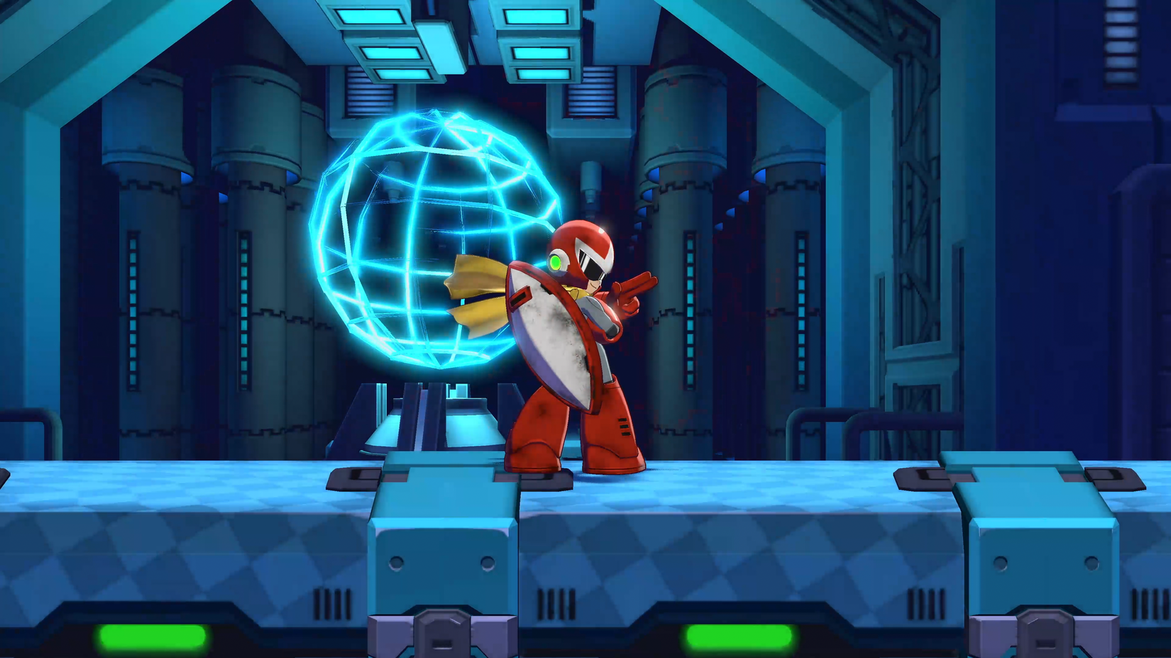Proto Man Posing In Mega Man Dual Override.