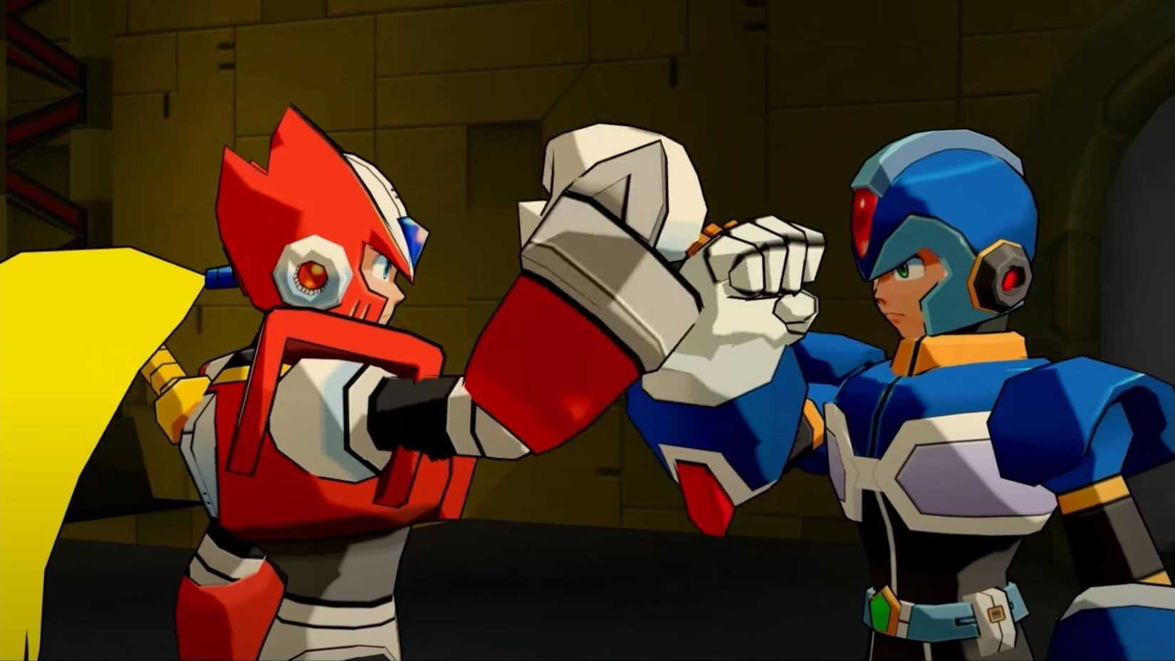 mega man characters fist bumping in command mission.
