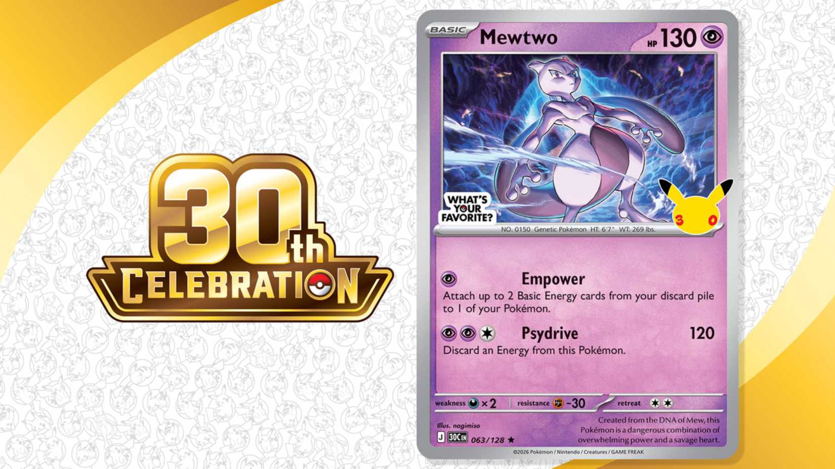 30th celebration mewtwo promo card.
