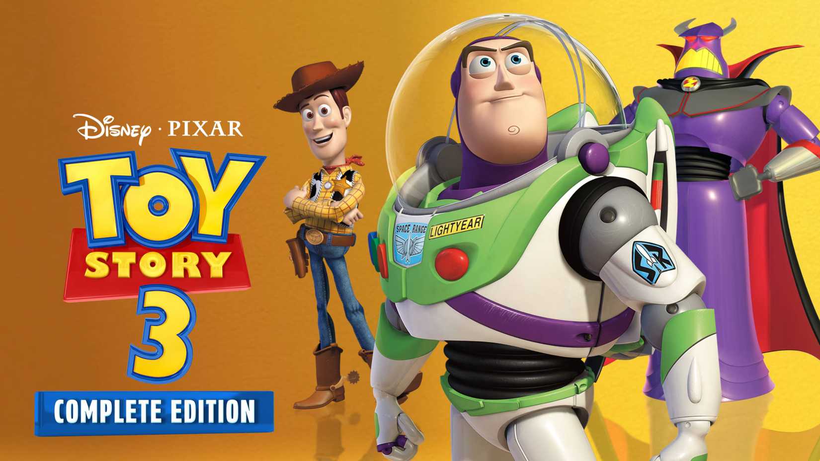 woody buzz and zurg on the toy story 3 complete edition key art.