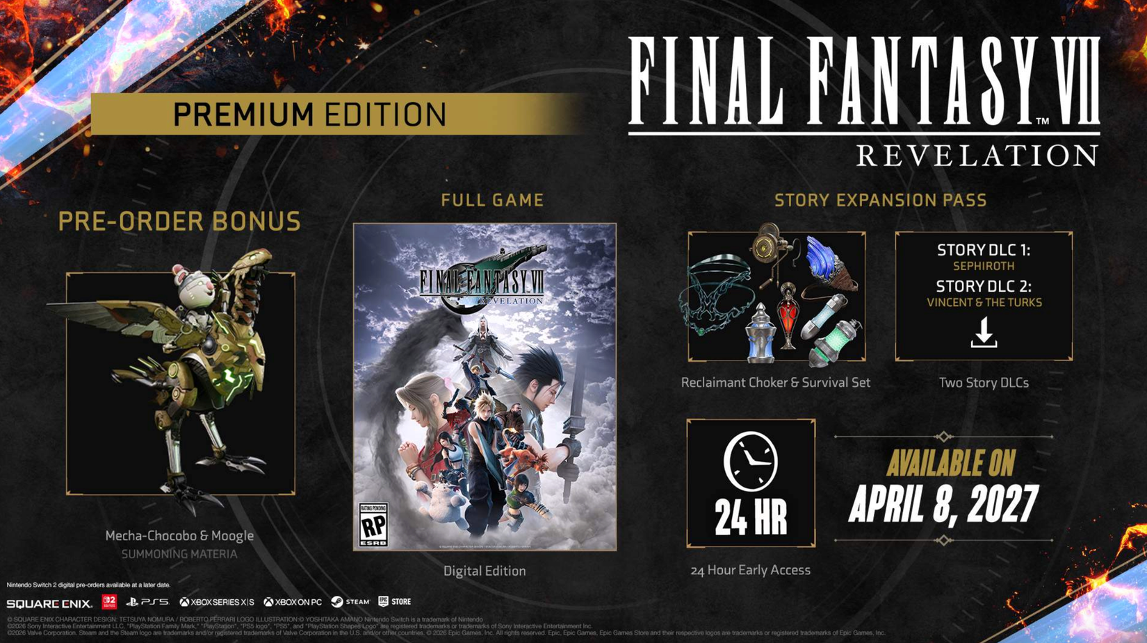 The digital Premium Edition of Final Fantasy 7 Revelation.