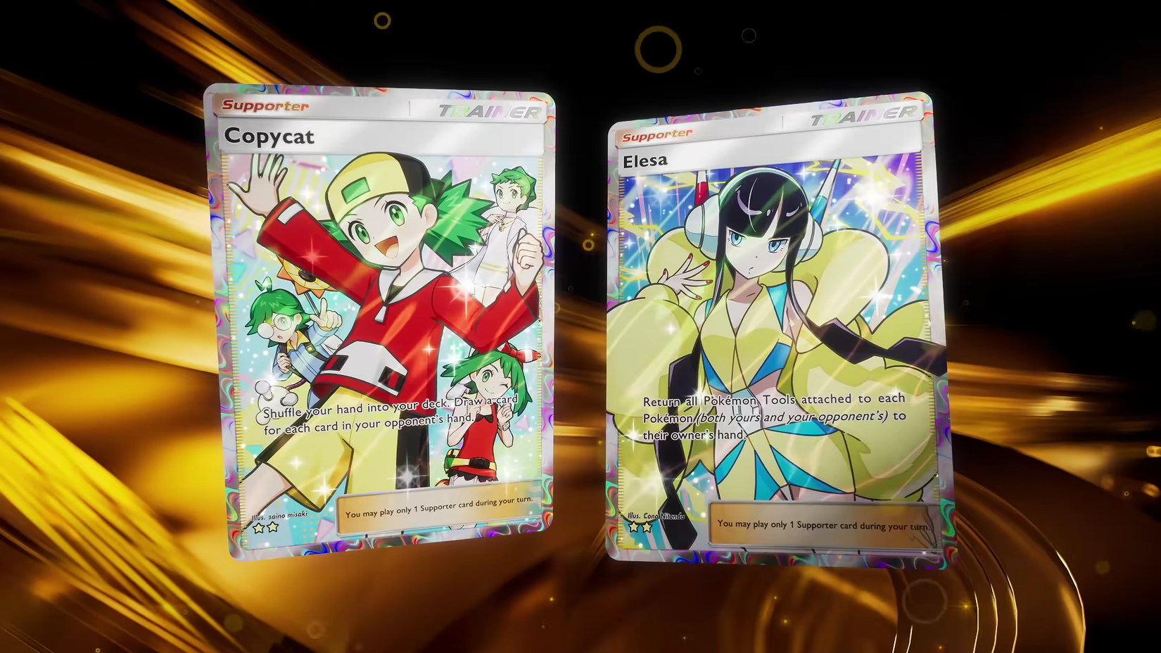 copycat and elesa card in pokemon tcg pocket.
