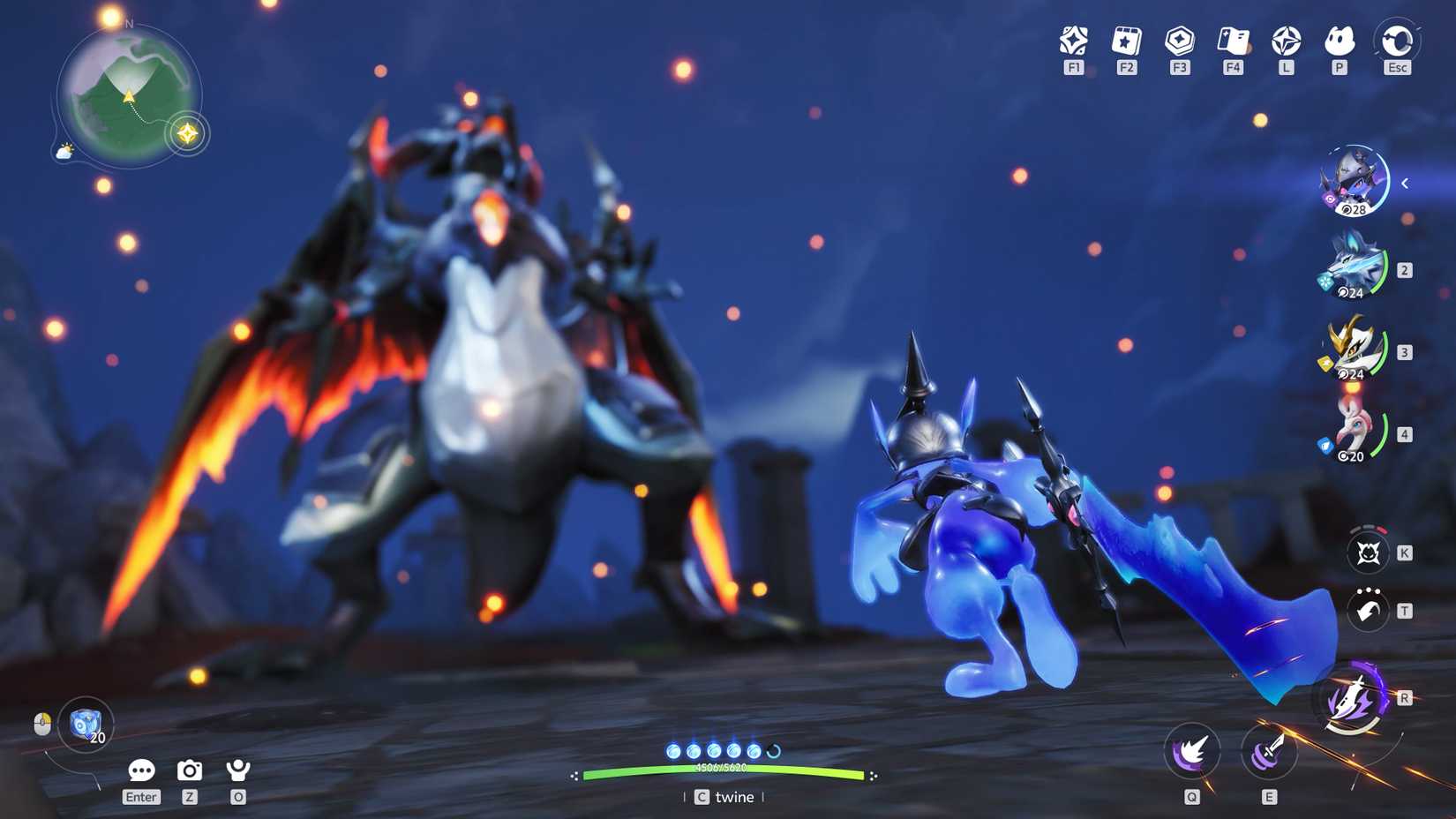 Battling aniimo in Aniimo.