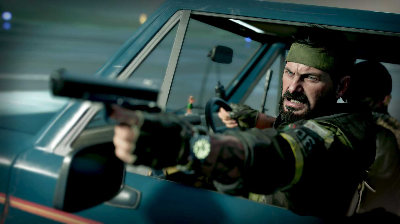 Call of Duty Black ops Cold War woods shooting from a car