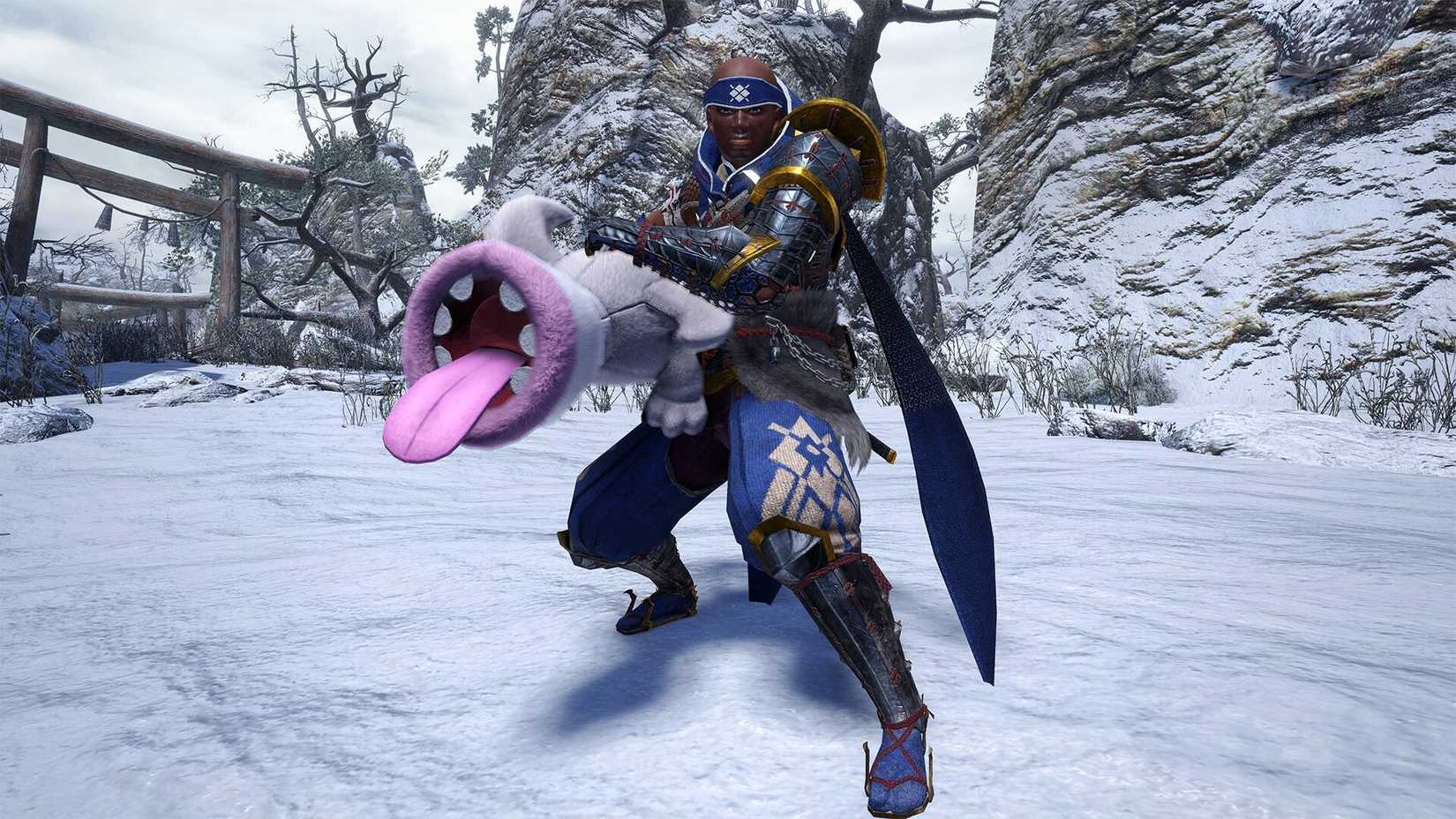 Khezu Monster Hunter Wilds plushed weapon.