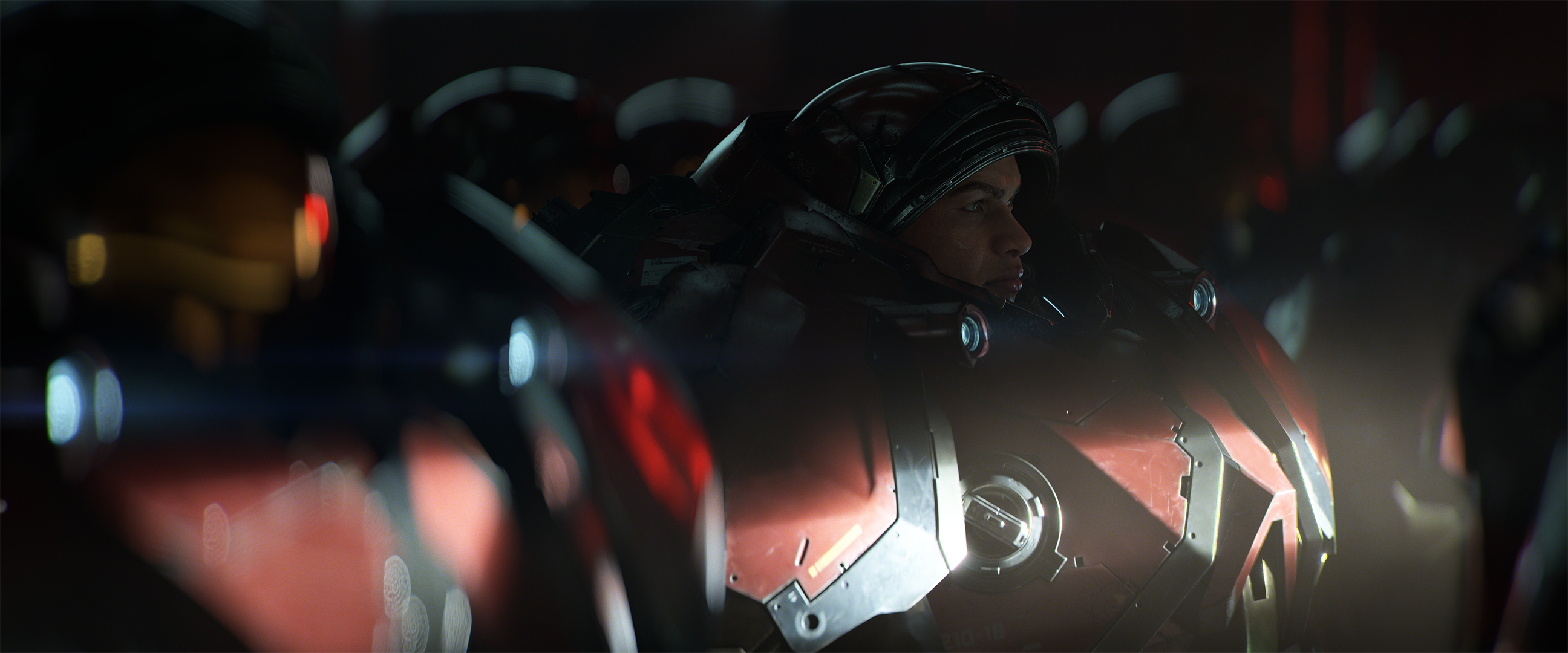 Starcraft marines in their powered armor suits